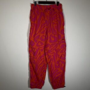 New ADIDAS by Stella McCartney Woven Printed Track Pants Medium Orange Magenta